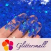 6mm Holographic Sea Blue Hollow Out Star Shaped Glitter LB0705