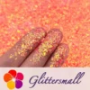 Fluorescent Reddish Orange High Brightness Iridescent Cellophane Glitter Shards (Flakes) FC334 2x2