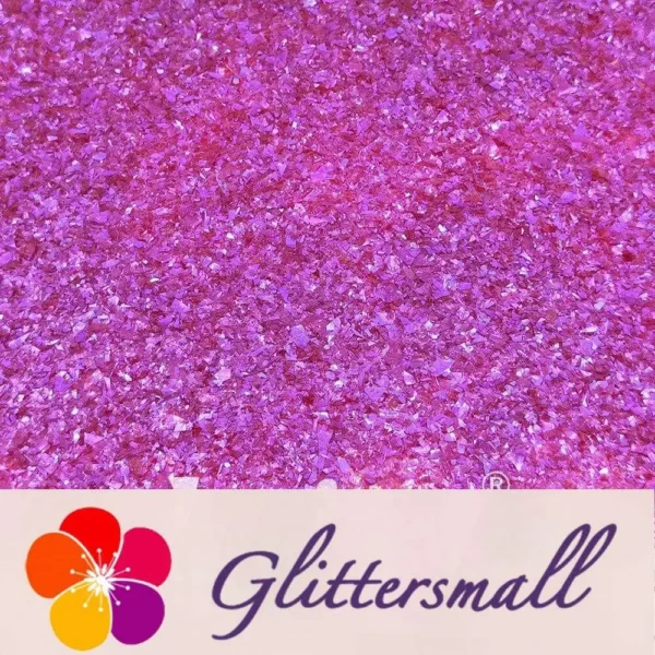 High Brightness Deep Mauve Iridescent Cellophane Glitter Shards (Flakes) FC348 2x2