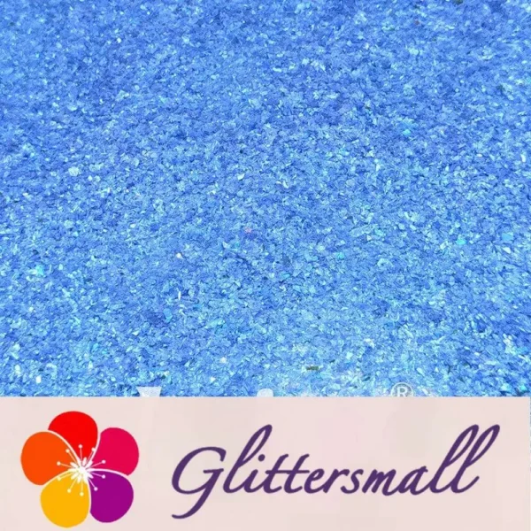 High Brightness Blue Iridescent Cellophane Glitter Shards (Flakes) FC347 2x2