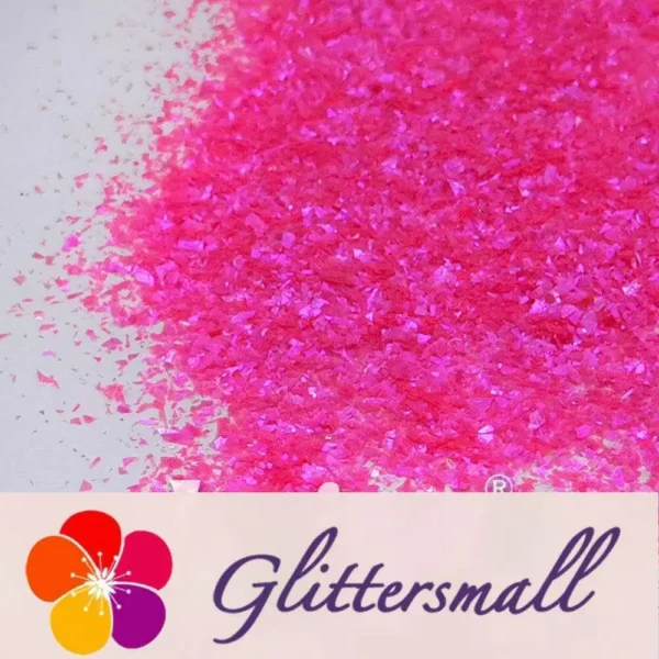 High Brightness Magenta Iridescent Cellophane Glitter Shards (Flakes) FC349 2x2