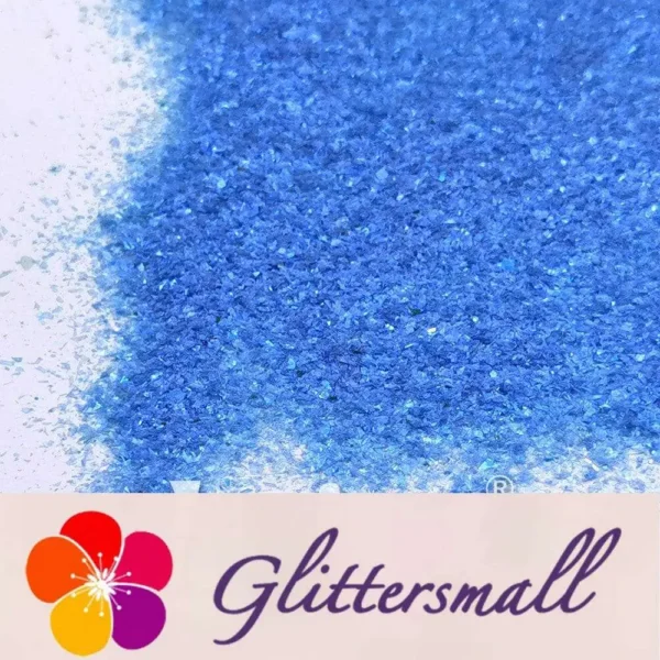 High Brightness Blue Iridescent Cellophane Glitter Shards (Flakes) FC347 2x2