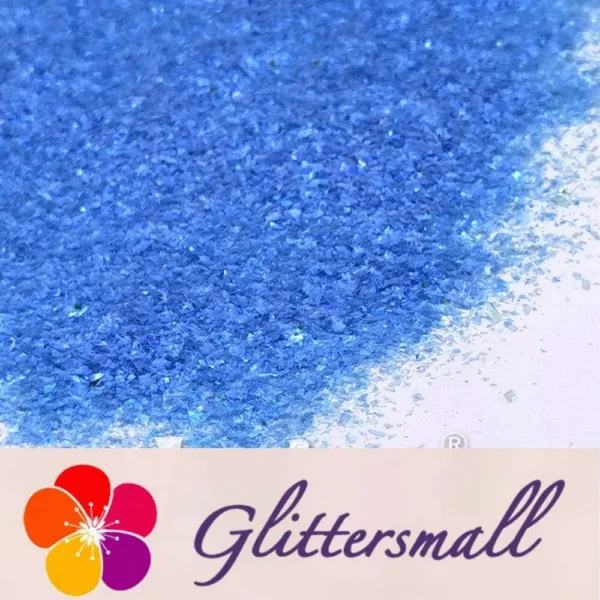 High Brightness Blue Iridescent Cellophane Glitter Shards (Flakes) FC347 2x2