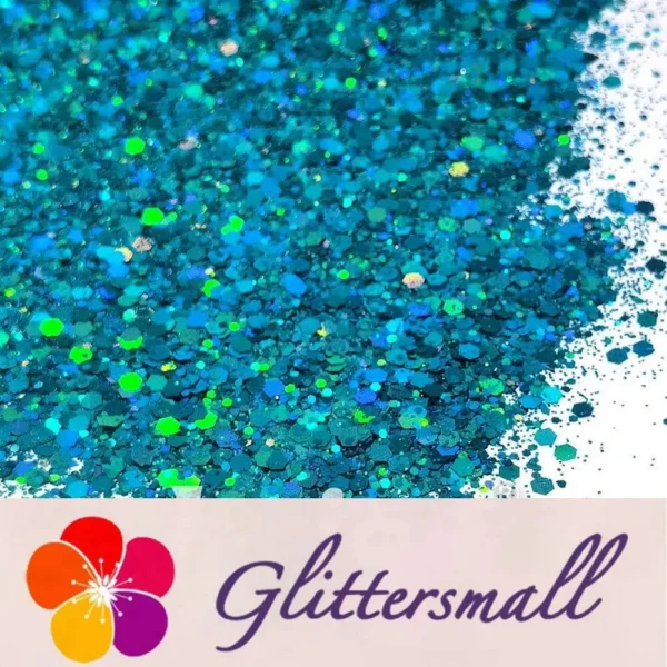 General Mixed Holographic Lake Blue Glitter Hexagon Shaped LB0701