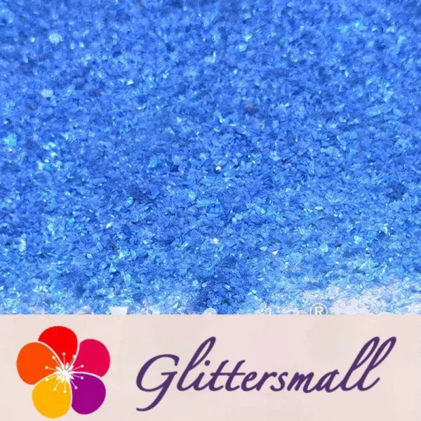 High Brightness Blue Iridescent Cellophane Glitter Shards (Flakes) FC347 2x2