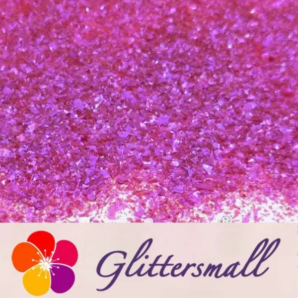 High Brightness Deep Mauve Iridescent Cellophane Glitter Shards (Flakes) FC348 2x2