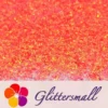 Fluorescent Reddish Orange High Brightness Iridescent Cellophane Glitter Shards (Flakes) FC334 2x2