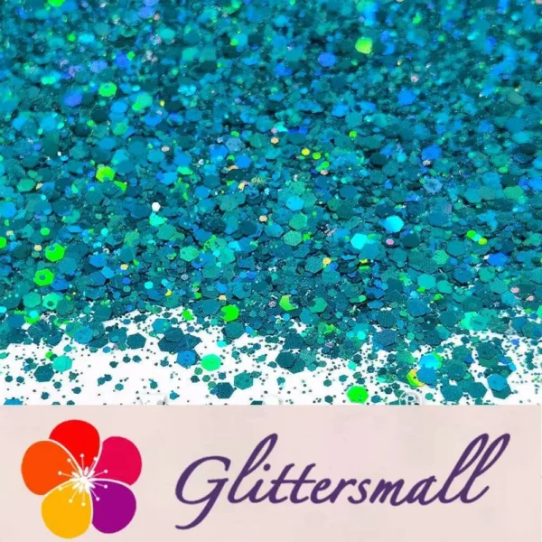 General Mixed Holographic Lake Blue Glitter Hexagon Shaped LB0701