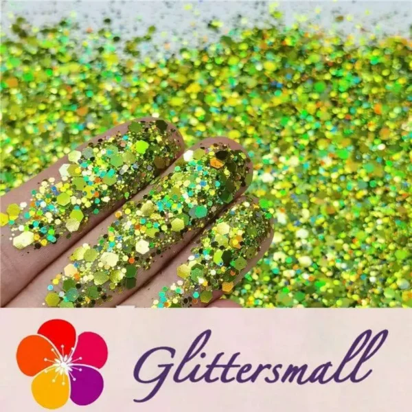 General Mixed Holographic Grass Green Glitter Hexagon Shaped LB0601