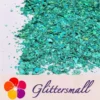 Holographic Teal Green Cellophane Glitter Flakes Holo Shards LB0702 4x4