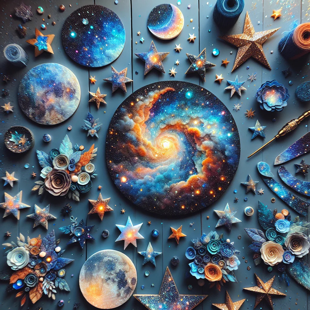 Transform Your Galaxy Crafts with Stunning Blue and Orange Glitter Magic