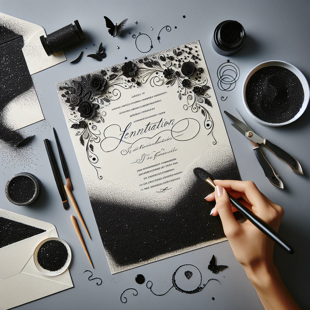 Transform Your Wedding with Stunning Black Glitter DIY Invitations