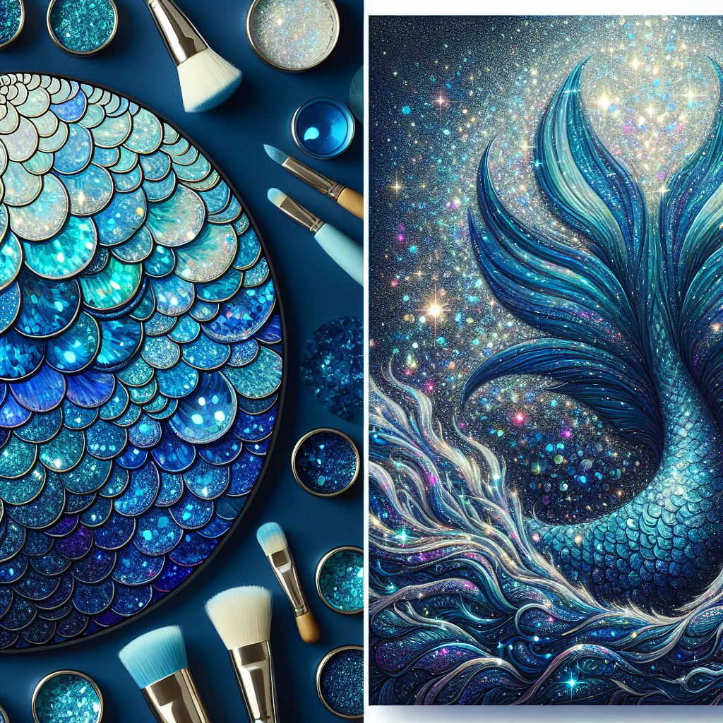 Transform Your Art: Stunning Mermaid Scale Effects with Blue Glitter