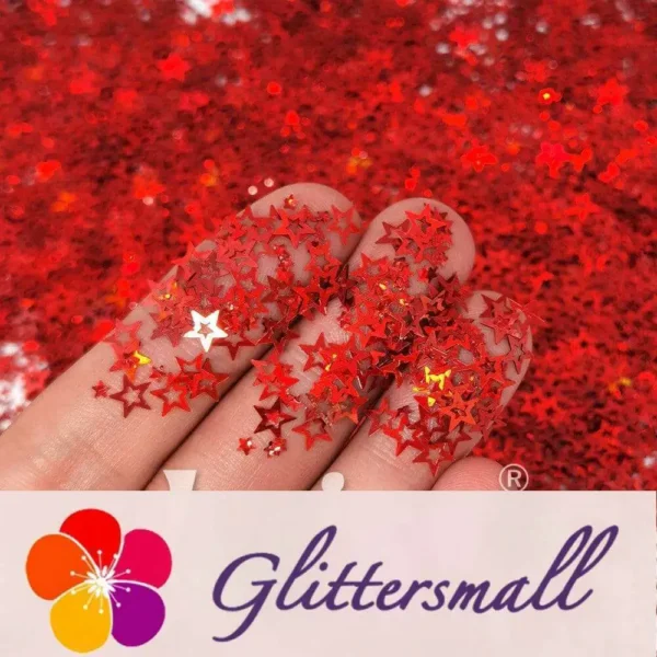 1_299ed6dd-3531-4e02-a347-f1c17bf816a8.webp 6mm Holographic Red Hollow Out Star Shaped Glitter LB0300
