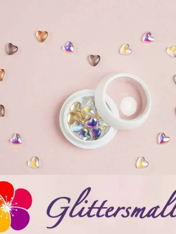 GlittersMall Heart Slime Charms Cabochons Jewelry Resin Ornament Accessories