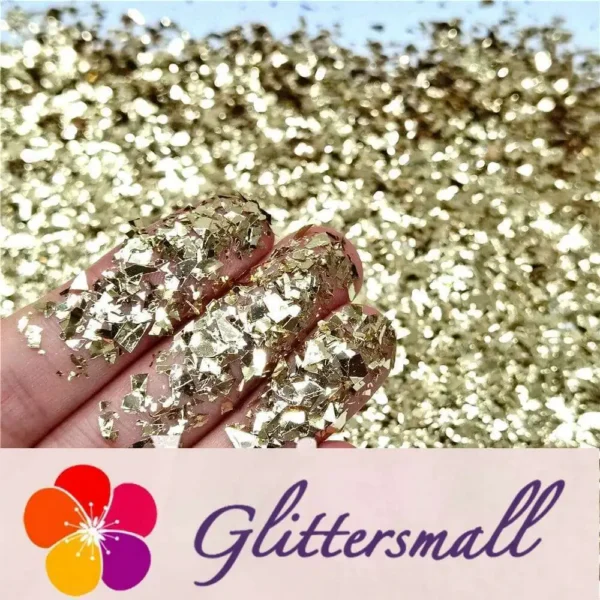 1_7df75fc2-d332-4916-8dce-1125fd841165.webp Champagne Gold Cellophane Glitter Flakes Shards B0212 4x4