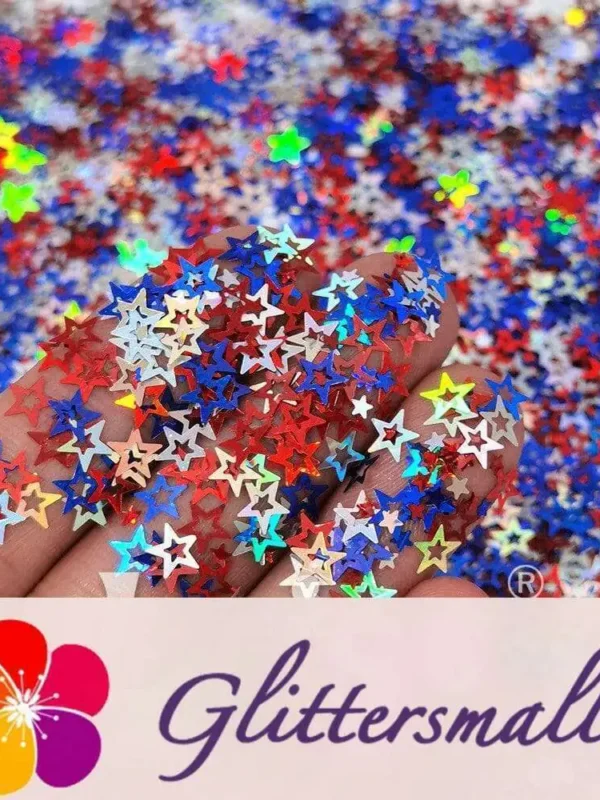 Custom Mixed Holographic Hollow Out Star Shaped Glitter K25