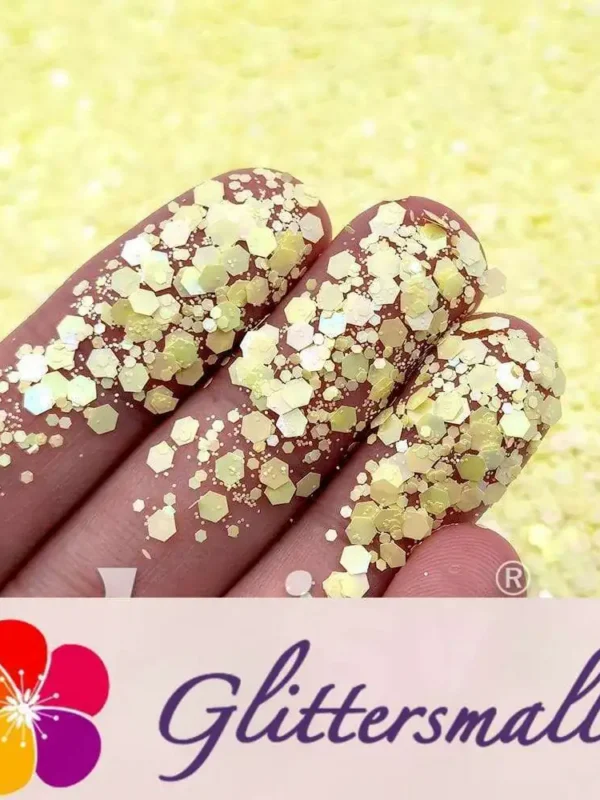 Macaron Color General Mixed Lemon Yellow Glitter FC-E8058