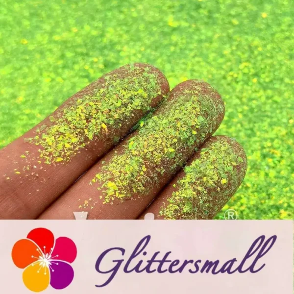 1__2_28711c55-57d2-46b7-ad06-eaf792a9b64c.webp Iridescent Light Green Professional Cosmetic Cellophane Glitter Shards (Flakes) FCH13 2x2