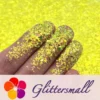 High Brightness Lemon Yellow Iridescent Cellophane Glitter Shards (Flakes) FC332 2x2