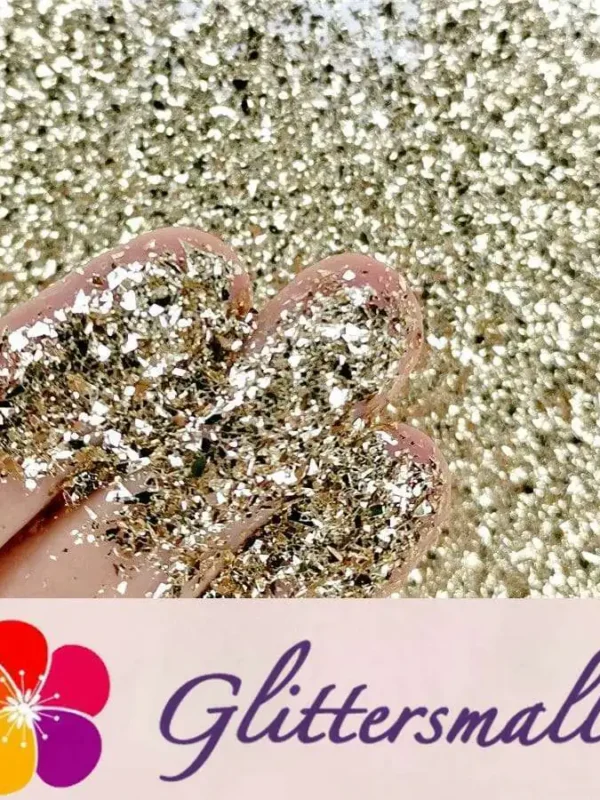Champagne Gold Opa Cellophane Shard Confetti Glitter Sprinkle Toppings B0212 2x2