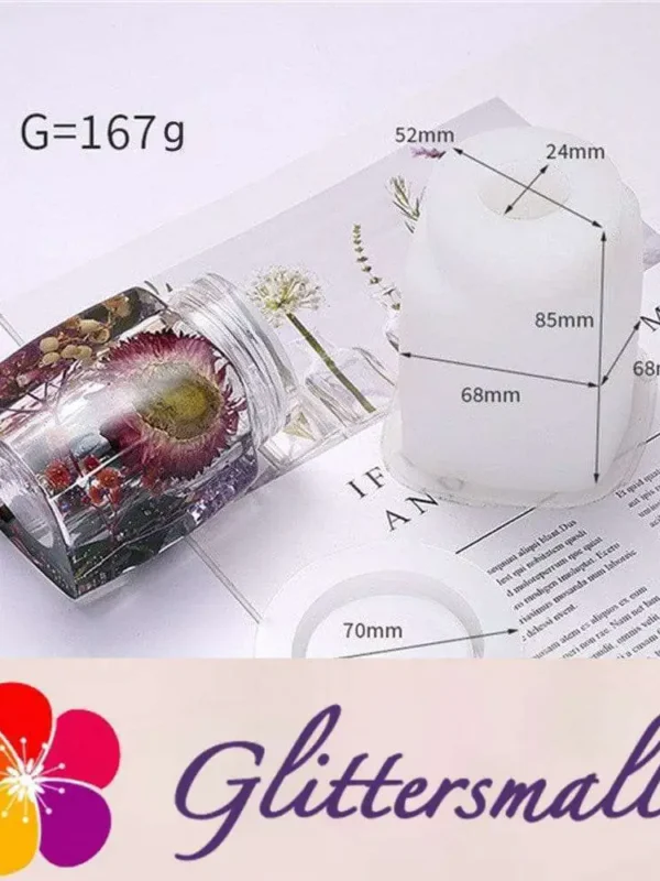 Short Cuboid Bottle Jewelry DIY Storage Box Silicone Resin Mold