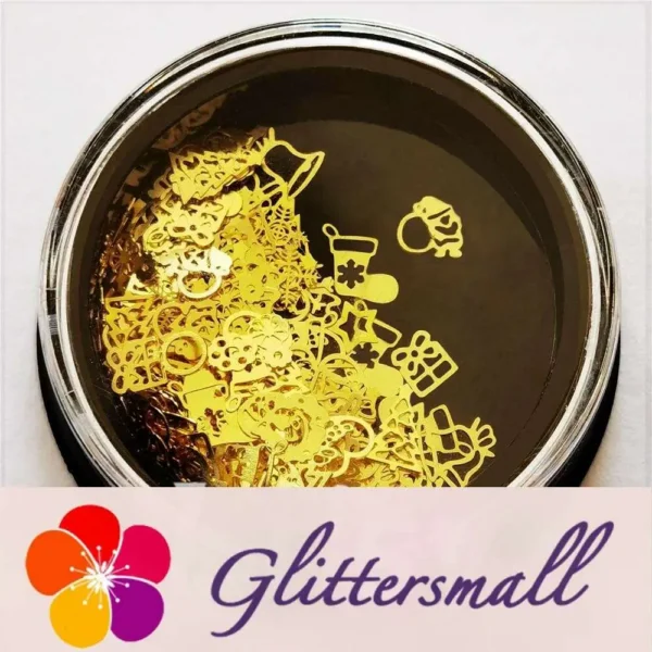 Mixed Golden Christmas Special Shaped Metal Glitter MC202