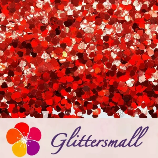 20210119180236.webp 4mm Heart Shapes Laser Red Glitter LB0300