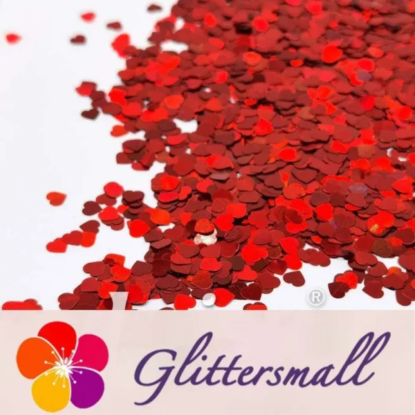20210119180245.webp 4mm Heart Shapes Laser Red Glitter LB0300