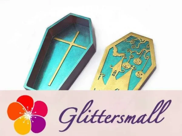 Random Halloween Zombie Coffin Shaped Silicone Resin Mold M-DESH-GC003