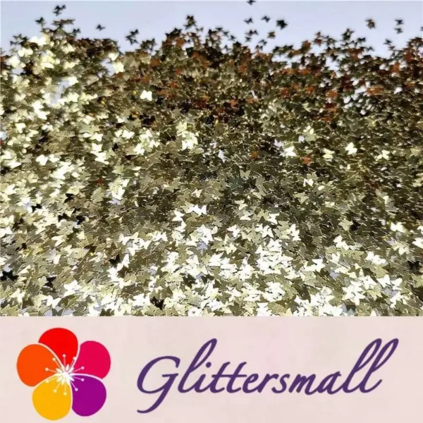 3_09348ae1-867c-4e4e-9bdd-39ca2497110c.webp 3mm Butterfly Shaped Champagne Gold Glitter B0212