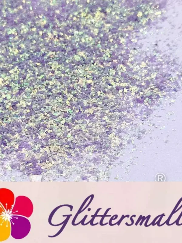 Iridescent Lilac Purple Professional Cosmetic Cellophane Glitter Shards (Flakes) FCH06 2x2