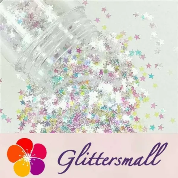 3mm Star Shapes Rainbow Glitter C022