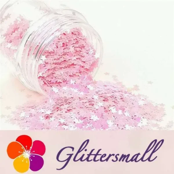 3mm_416c66db-cb42-4022-8cc6-73ced8601905.webp 3mm Star Shapes Rose Pink Glitter C018R