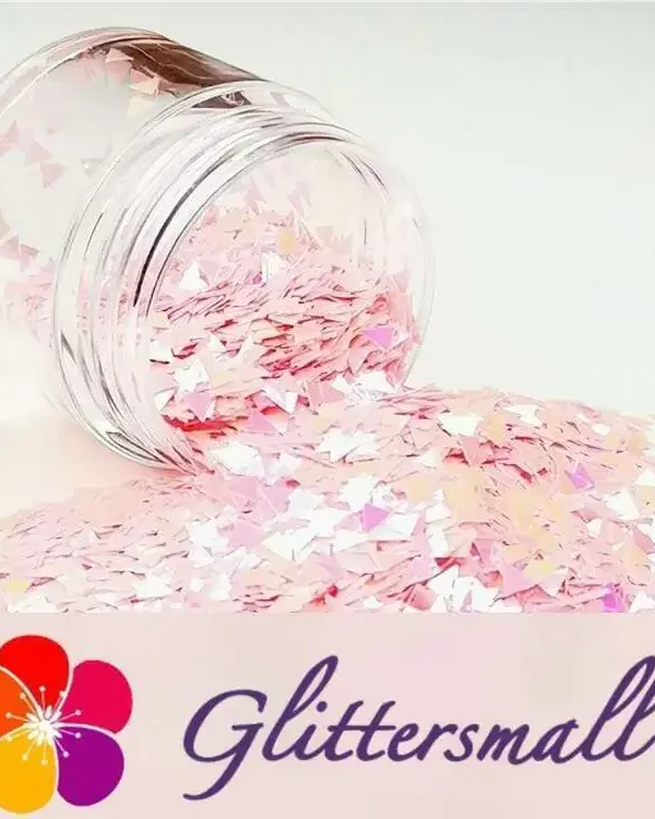 3mm Triangle Shapes Rose Pink Glitter C018R