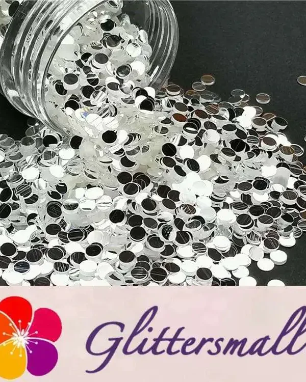 3mm Round Shapes Mirror Silver Glitter GSY001