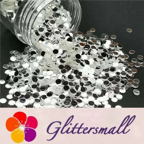 3mm Round Shapes Mirror Silver Glitter GSY001