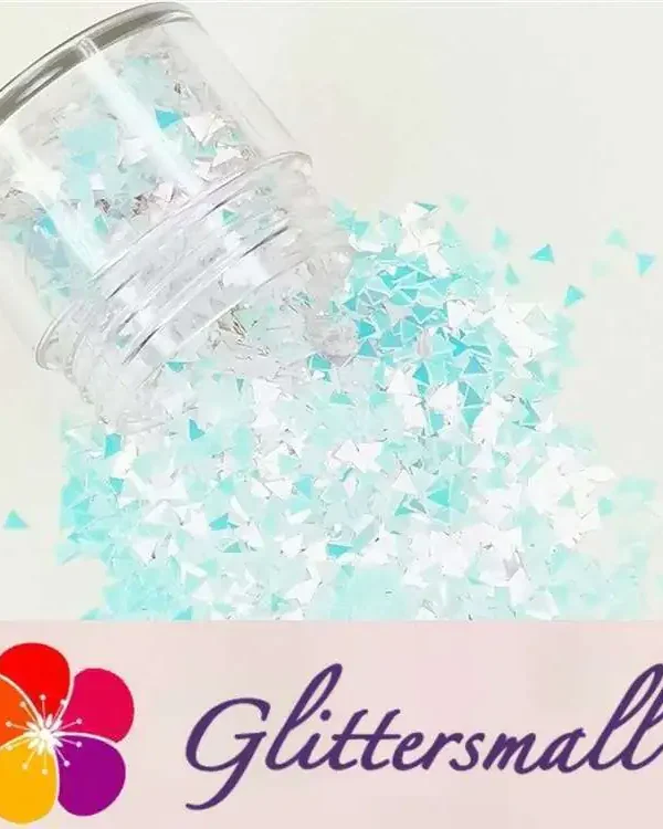 3mm Triangle Ice Blue Glitter C021R