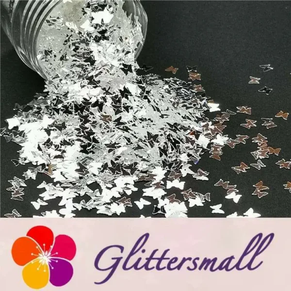 3mm_f6ea469b-7cc8-45f5-9d69-b5e5ed41f871.webp 3mm Butterfly Shapes Mirror Silver Glitter GSY001
