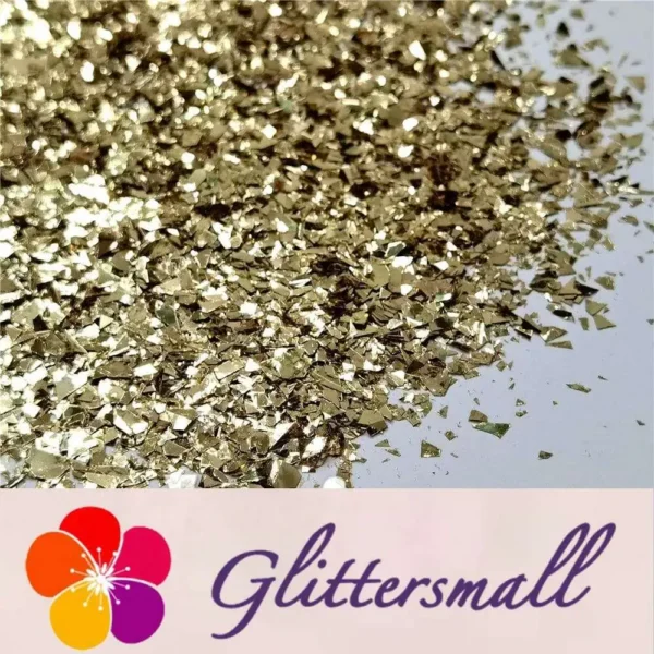 4_2386f173-81d6-4482-ba6f-26631310f25f.webp Champagne Gold Cellophane Glitter Flakes Shards B0212 4x4