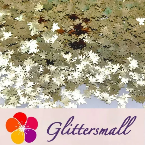 4_4346952a-371b-43c0-b34d-59ba53f9f40f.webp 6mm Champagne Gold Maple Leaf Leaves Shaped Glitter B0212