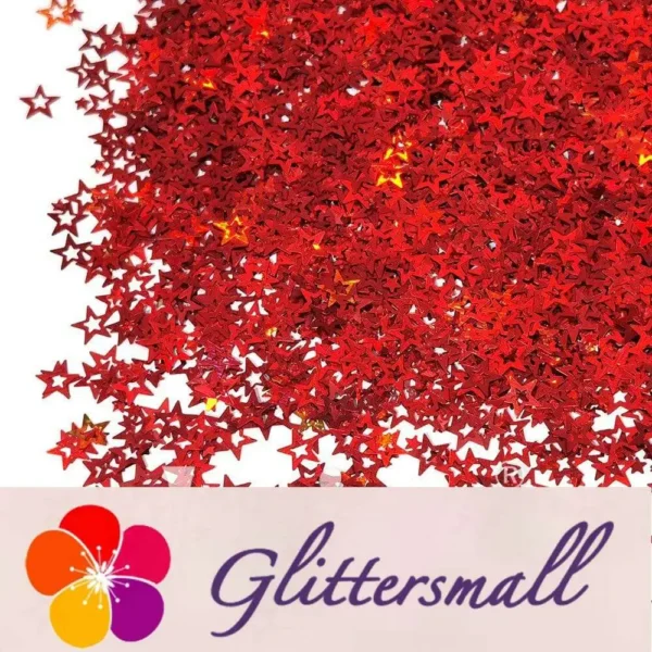 4_f11bdb23-99ea-4b54-9ffe-899ced487504.webp 6mm Holographic Red Hollow Out Star Shaped Glitter LB0300