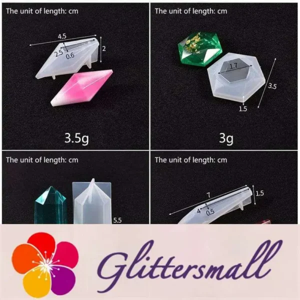 Pack of 24 Divination Crystal Pendant Resin Silicone Mold