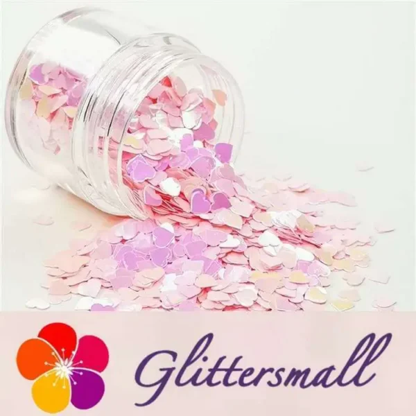 4mm_98f14249-3a7c-4a37-a16c-7e65c975564b.webp 4mm Heart Shapes Rose Pink Glitter C018R