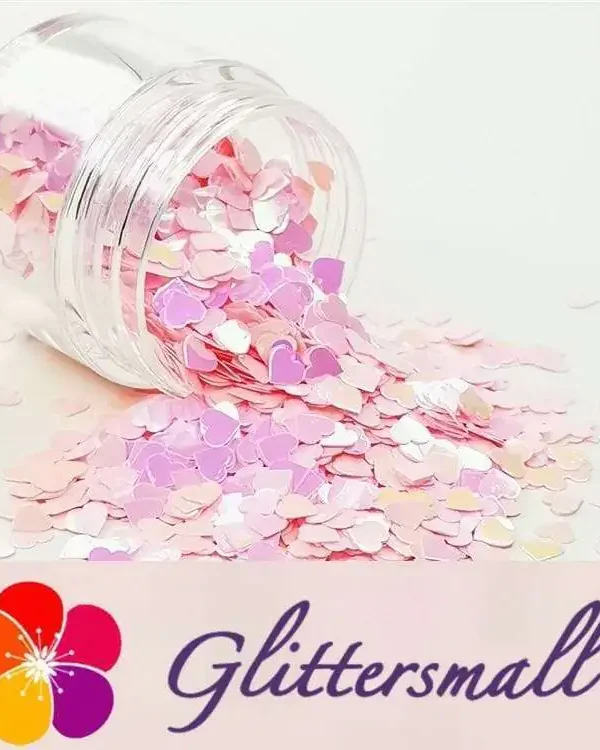 4mm_98f14249-3a7c-4a37-a16c-7e65c975564b.webp 4mm Heart Shapes Rose Pink Glitter C018R
