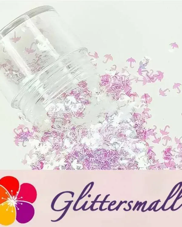 3mm Umbrella Shapes Dream Pink Glitter C003