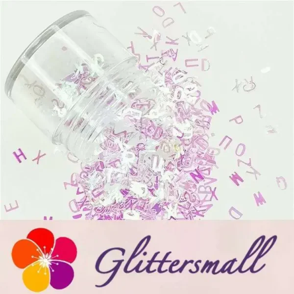 5mm Alphabet Shapes Dream Pink Glitter C003