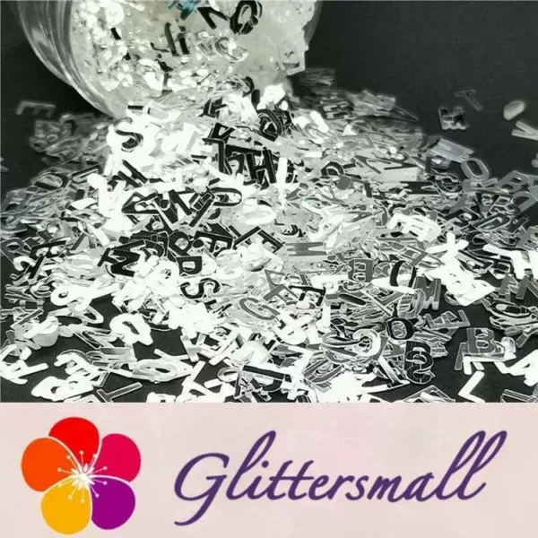 5mm_bce9551c-1583-4955-a5a6-0838d7b44e3f.webp 5mm Alphabet Shapes Mirror Silver Glitter GSY001