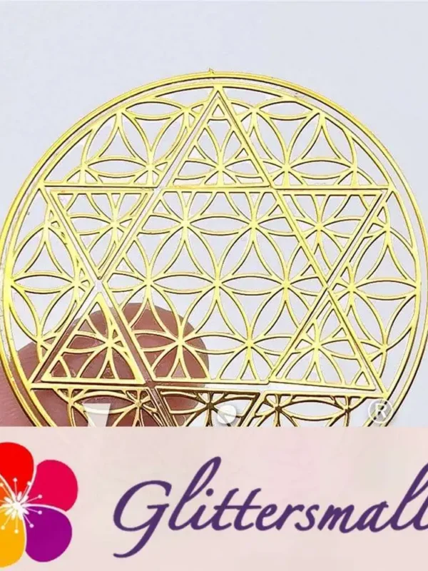 5 Size In 1 Set Sri Yantra Lotus Coppering Metal Sticker Golden Charm ZJ308
