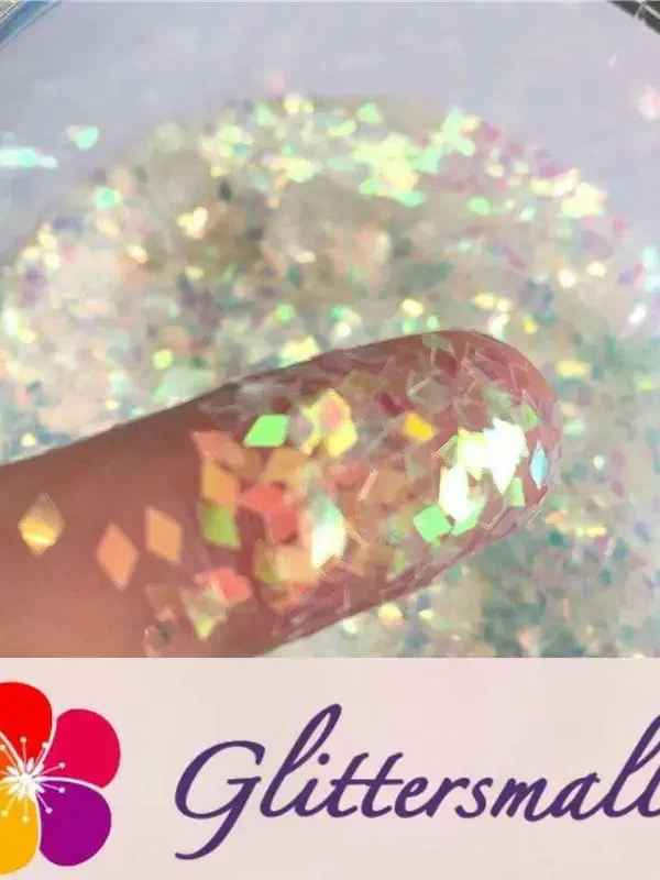 2mm Rhombic shaped translucent iridescent glitter C021